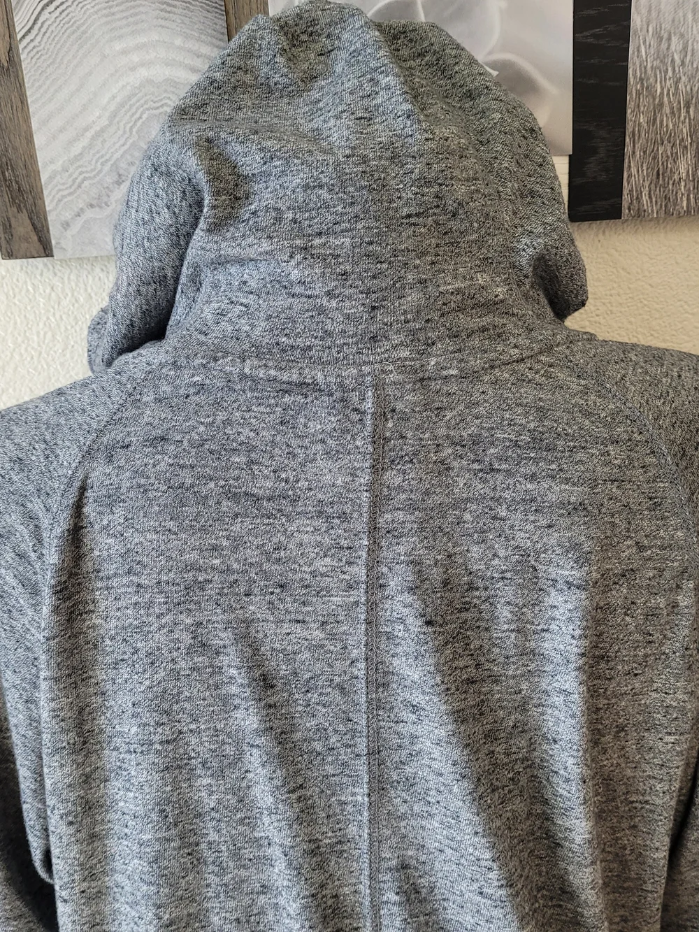 Nike Women's Heather Gray Full-Zip Hoodie with White Drawcords